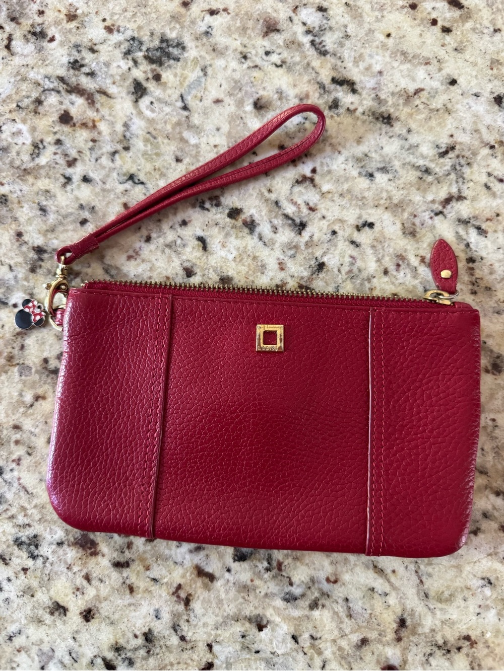 Lodis Red Leather Wristlet Wallet